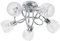 MiniSun Contemporary 5 Way Polished Chrome Curved Arm Flush Ceiling Light with Swirled Glass Dome Shades
