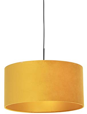 Qazqa country-rustic Pendelleuchte, Pendellampe - Combi - Gelb, 50cm, Ideal als Küche lampe, Schlafzimmerlampe und Wohnzimmerlampe