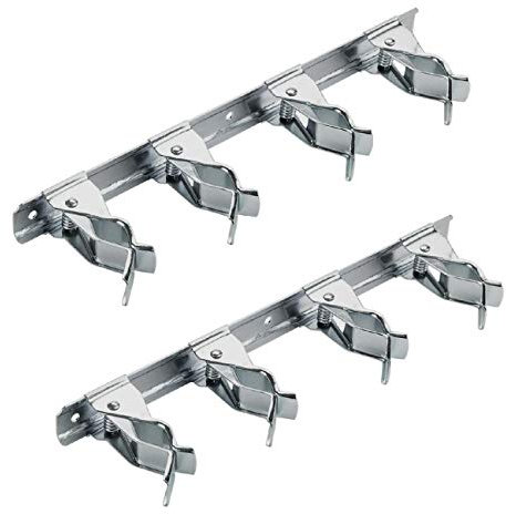 H-Smart 2 x Adjustable Spring Loaded 28cm Tool Clip Bars Storage for Garden & Work Tools