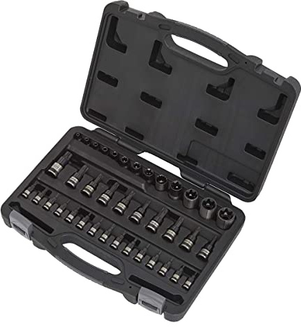 Sealey AK6197B Premier Black Bit Set Male Female TRX-Star Torx Bits T8-T60 E4-E2