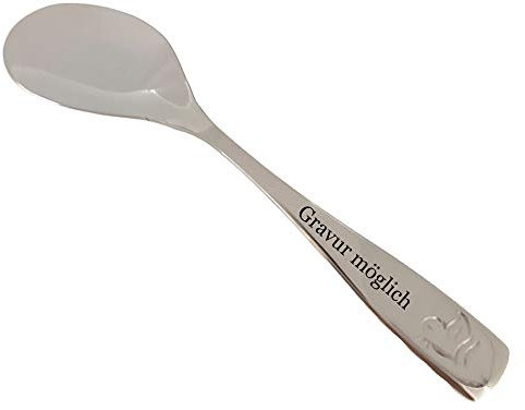 UHRENWELT Babybreilöffel mit eigener Gravur/Namen auf Löffel Fütterlöffel Babylöffel Löffel für Kinder mit Ente