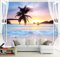 STROXTH WALLPAPER Papier Peint Panoramique Sur Mesure Soie 3d Fenêtre Tropical Plage Mer Paysage Coucher Soleil Avec Fenetre Nature Arbre Feuillage Adulte Enfant Salon Chambre Poster Geant Mural