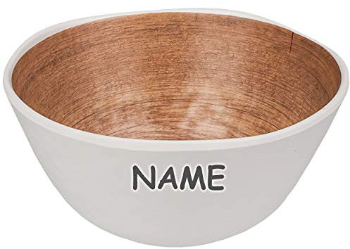 alles-meine.de GmbH 2 Stück kleine - Schüsseln/Müslischalen/Dessertschalen - Holz & Holzoptik - inkl. Name - BPA frei - Melamin - 600 ml - Ø 15 cm - extra HOCH - Dipschalen..