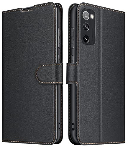ELESNOW Funda para Samsung Galaxy S20 FE 2022 / S20 FE 4G / 5G, Cuero Premium Flip Folio Carcasa Case (Negro)