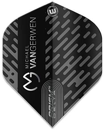 WINMAU Prism Delta MvG Schwarz und Grau Extra Dicke Flights - 1 Satz pro Packung (Insgesamt 3 Flüge)