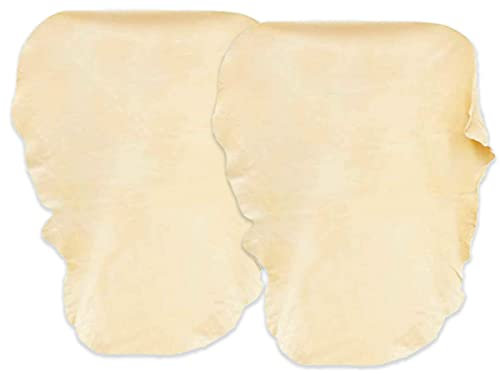 CARALL Pelle di Daino per Auto 50 x 40cm (X2), Pelle di Daino per Auto, Panni Asciugatura Auto,Spugna Camoscio Scamosciata,Forma Irregolare