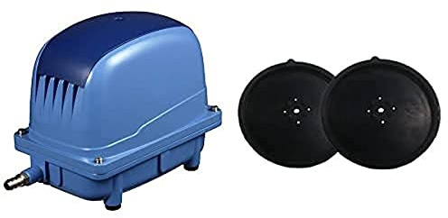 AquaForte Energiesparende Luftpumpe AP-45, 47 l/min (bei 1 m), Max. Druck: 3 m, 25 W + Membranenset AP-35/45 Membranensatz, Ersatzteil, Schwarz, Weiß
