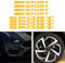 TOMALL 8 Stück Auto Felgennabe Reflektierende Aufkleber Racing Performance Sport Logo Aufkleber Auto LKW Stoßstange Türgriff Fenster Motorrad Laptop Wasserdichte Dekoration (Gelb)