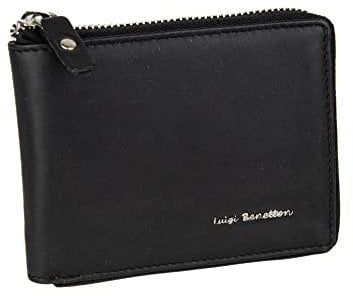 Luigi Benetton Portafoglio 100% Vera Pelle Uomo con Chiusura ZIp Col. Nero Art. 3025