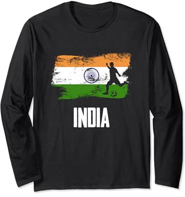 India Flag Jersey Indian Soccer Team Indian Langarmshirt