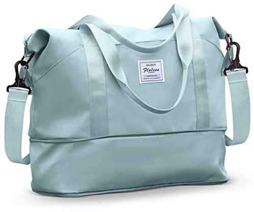 Reisetasche Damen Sporttasche 40x20x25 Ryanair Handgepäck Tasche Weekender Bag Schwimmtasche Wasserdicht Travel Bag Duffle Bag Fitnesstasche Trainingstasche Frauen für Reise Gym,blau