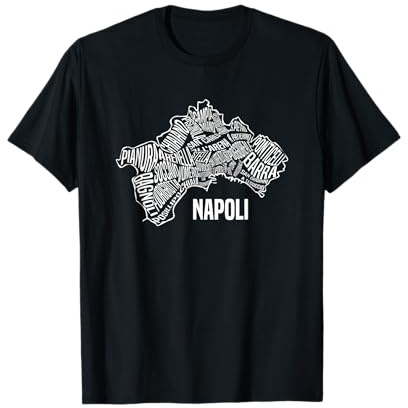 Napoli Maglia Mappa t-Shirt Napoli Italia Souvenir Abbigliamento Maglietta