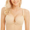 WingsLove Push Up Bra Sexy Deep V Plunge Add 2 Cups Bras Underwire T-Shirt Bra Multiway(Nude 34A)