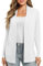 EXCHIC Donna Casuale Manica Lunga Lavorare a Maglia Cardigan Leggero Comodo Fronte Aperto Maglioni Lunghi con Tasche(L, Bianco)