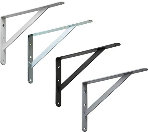 BRESKO Schwerlastträger Schwerlastkonsole Regalhalter Regalwinkel Regalträger Schwerlast Wandträger 2 Stück (Weiß, 500x330x30 mm)