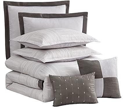 Sweet Home Collection Queen-Size-Bettwäsche-Set, 7-teilig, ultraweich, modisch, Bedruckt, Bettwäsche-Sets mit Kissenbezügen, dekorativen Kissen und Kissenbezügen, Queen, Walter