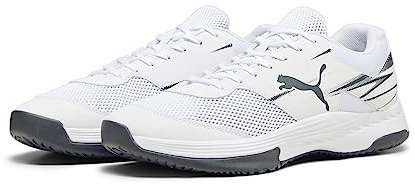 PUMA Unisex Varion Ii Indoor Court Shoe, White Shadow Gray, 40.5 EU