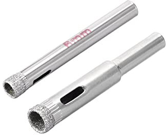 sourcing map 6mm, 8mm Diamond Coated Hole Saw Drill Bits for Glass Ceramic Tile Marble Rock Porcelain 4pcs