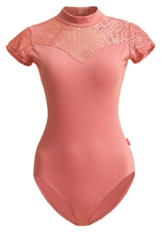 ROYAL SMEELA Spitze Ballett Trikot Damen Ballett Tanz Trikot Kurzarm Trikot Leotard Tanz Body Damen Ballettanzug tanztrikot Ballett Body für Frauen Balletttrikot sportbody tanztrikots ballettkleidung