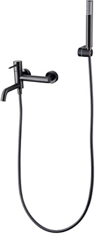 IMEX BDM039-4BGM Robinet de baignoire avec bec SERIE MONZA Black Gun Metal Gris foncé satiné