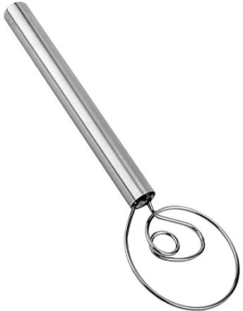 LEEQ Batidor de masa danés - batidor - acero inoxidable, batidor de masa danés, utensilio de cocina y cocina