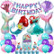 Geburtstag Deko, 50 PCS Luftballons Set, Deko Kindergeburtstag, Thema Party Set, Kindergeburtstag Luftballon Mädchen mit Banner und Tortendeko