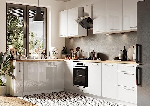 Genérico Muebles de Cocina en L Completa Color Blanco Brillos ref-48