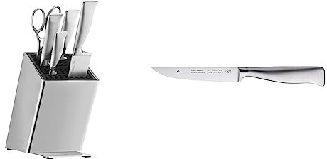 WMF Grand Gourmet Messerblock mit Messerset 6teilig, Made in Germany, 4 Messer geschmiedet & Grand Gourmet Allzweckmesser 23 cm, Made in Germany, Messer geschmiedet