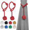 Wolancy 2 PCS Vorhang Krawatten, Vorhang Krawatte Rücken für Vorhänge, Outdoor Vorhang Krawatten für Vorhänge, Hand Stricken dekorative Seil Vorhang Holdbacks (Red)