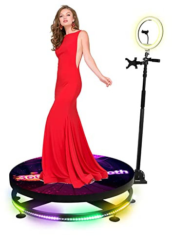 Photo Booth Props,360 Photo Booth Machine, 360 Camera Booth Machine for Parties, 360 Camera Booth Automatic Slow Motion 360 Spin Photo Booth for Wedding Perfect for Festi