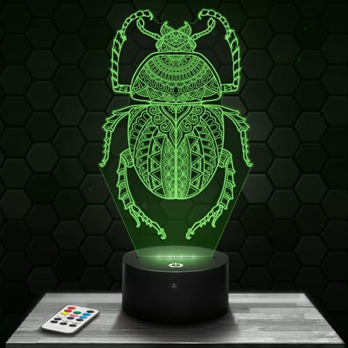 Nachttischlampe Skarabäus Mandala deko Tier Insekten Ägypten. Geschenkidee Mann Frau objekt Skarabäus Mandala Nachtlicht Erwachsene deko Zimmer. Weihnachten