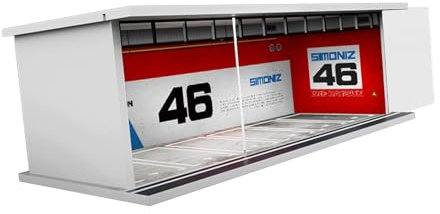 perfk Vitrine de modèle de véhicule 1/64 avec scène de stationnement de voiture, Parking Diorama de paysage 1/64 avec lumières LED pour modèle, Style b