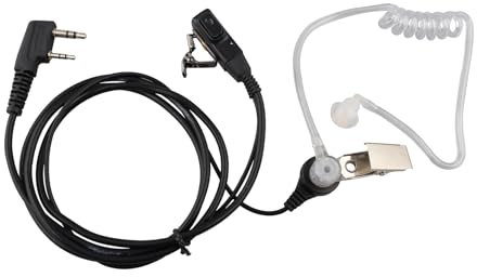 Jopto Walkie Talkie Headset Covert Air Acoustic Tube Earpiece with Throat PTT Mic 2 Pin Radio Headset Compatible with Two Way Radio Baofeng BF-888S UV5R Kenwood HYT eSynic Radioddity Olywiz WOUXUN