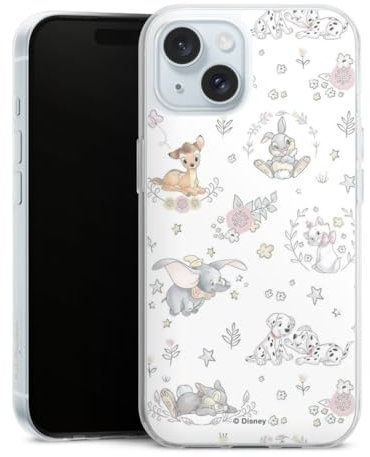 DeinDesign Silikon Hülle kompatibel mit Apple iPhone 15 Case transparent Handyhülle Disney Bambi Dumbo