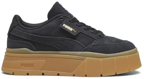 PUMA Mayze Stack Damen-Sneaker, weich, für den Winter, Plateau-Sneaker, Freizeitschuhe, Weiß, Schwarz , 41 EU