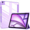 ProCase for iPad Air 13 Inch Case M3 2025/ M2 2024 With Pencil Holder, Hybrid Smart Cover iPad 13 Air M3 M2 Case with Clear Transparent Back, Support Touch ID, Auto Wake/Sleep -Purple
