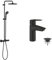 GROHE Vitalio Start System 250 - Duschsystem & Start - Einhand-Waschtischbatterie (wassersparend, S-Size, mit Temperaturbegrenzer), matt schwarz, 235502432