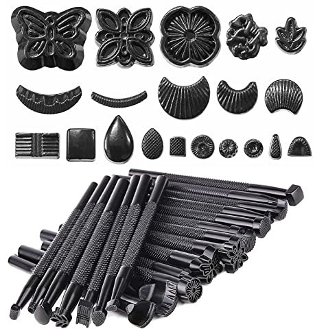 yuentoen 20 Stück Leder-Stempel Set,Professionelles Lederwerkzeug für Prägung,Carving Stamper für Sattelherstellung and Lederarbeiten,DIY Handwerkzeuge für Handgemachte Lederkunst