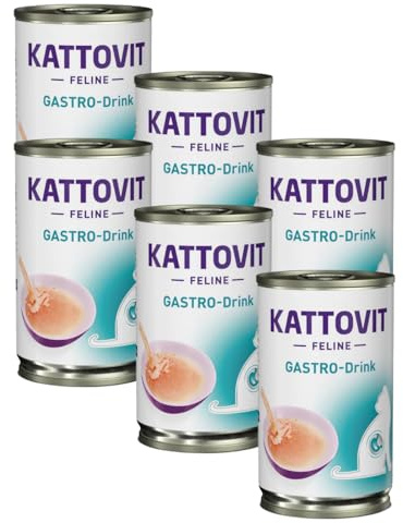 KATTOVIT Feline Gastro Drink | 6 x 135 ml | Trinksnack für Katzen | Für eine Sensible Verdauung