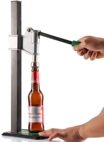 FUOKUU Beer Bottle Capper Tool Machine, 26-29mm Adjustable Magnetic Suction Manual Glass Bottle Capping Machine, Soft Drink Brew Beer Sealer, Brewing Sealing Equipment for Wine/Beer Bottle Sealing.
