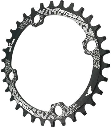 Platos Para Bicicletas Plato ancho estrecho, anillo de cadena redondo ovalado bicicleta de montaña 32T 34T 36T 38T piezas de placa dentada de bielas Platos Para Bicicletas(Oval,34T_BLACK_104MM)