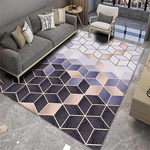 ZERAPH Große Bodenkissen, Teppiche für drinnen und draußen, weicher Schlafzimmerteppich mit violettem Aufdruck, rutschfeste Tipi-Matte für Schlafzimmer, 80 x 200 cm