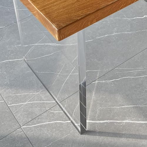 Lot de 1 pied de table en acrylique ultra transparent pour table de bar moderne avec capacité de charge de 150 kg, design simple et élégant 70 x 70 cm