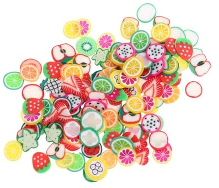 Didiseaon 4 Packs Nail Art Polymer Clay Fruit Slices Nail Art DIY Nail Decoration Fruit Pattern Nail Decorations DIY Fruit Nail Art Craft Making Beads Fruit Embellishments Resin Colorful