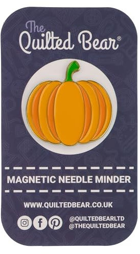 The Quilted Bear Needle Minders - Magnetischer Emaille-Nadelhalter für Nähnadeln, Nähnadeln, Sticknadeln, Kreuzstichnadeln - Kürbis