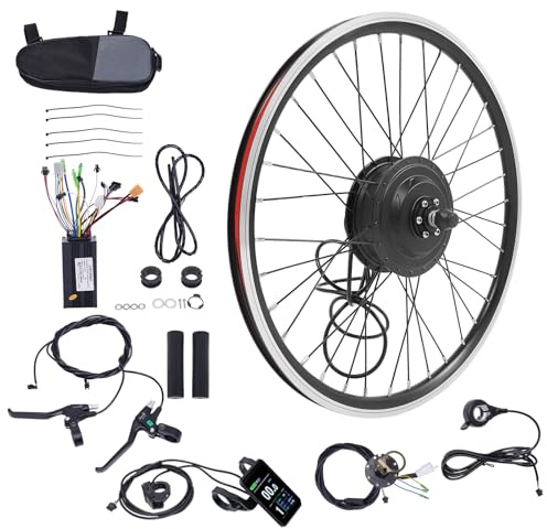 24 Zoll Ebike Umbausatz,36V 500W Hinterrad/Vorderrad Umbausatz Kit,Elektrofahrrad Electric Bicycle Umbausatz Ebike Conversion Kit mit LCD Display,Controller,PAS,für36V 13AH Akku (Vorderrad)
