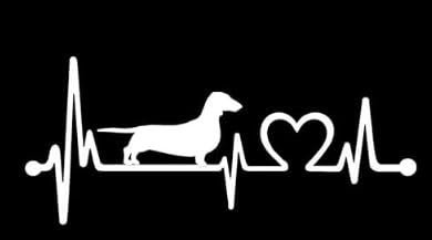 Dackel Heartbeat Aufkleber Autoaufkleber 18 cm breit