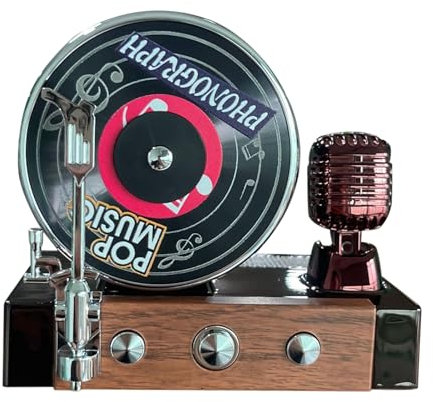 Schallplattenspieler Auto Lufterfrischer, solarbetriebene Aromatherapie Dekoration, Retro Duftspender, langanhaltender Duft und kompaktes Design, 3,94x3,74x3,15 Zoll, für den Automobileinsatz