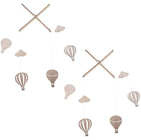 BESPORTBLE 2stücke Holz Windspiel Für Kinderzimmer Heißluftballon Dekorationen Spielzimmer Accessoires Und Fotorequisiten Für Junge Mädchen Und Kleinkinder Robuste Wandhänger Aus
