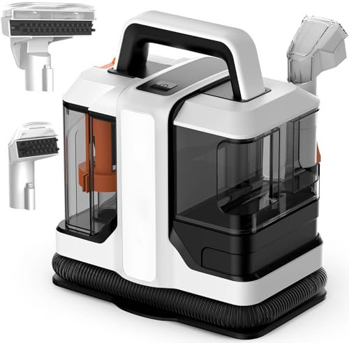 NUMNER Nettoyeur Canapé, 750W Aspirateur Nettoyeur de Tapis, Machine de Nettoyage avec Tête de Brosse, 2 Réservoirs d'eau, Etanchéité IPX4, pour Meubles, Tissus, Voiture
